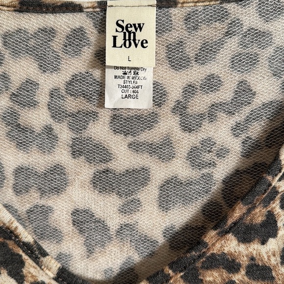 Sew in Love Leopard Print Babydoll Top with Bell Sleeves - Picture 5 of 6